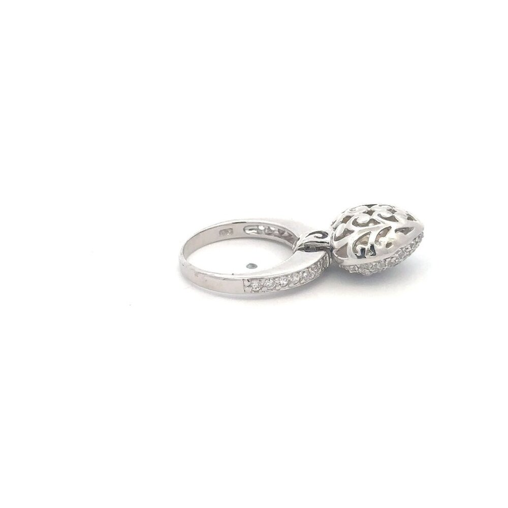 925 Sterling Silver Ring  Heart Cubic Zirconia Size 5 - Picture 4 of 7